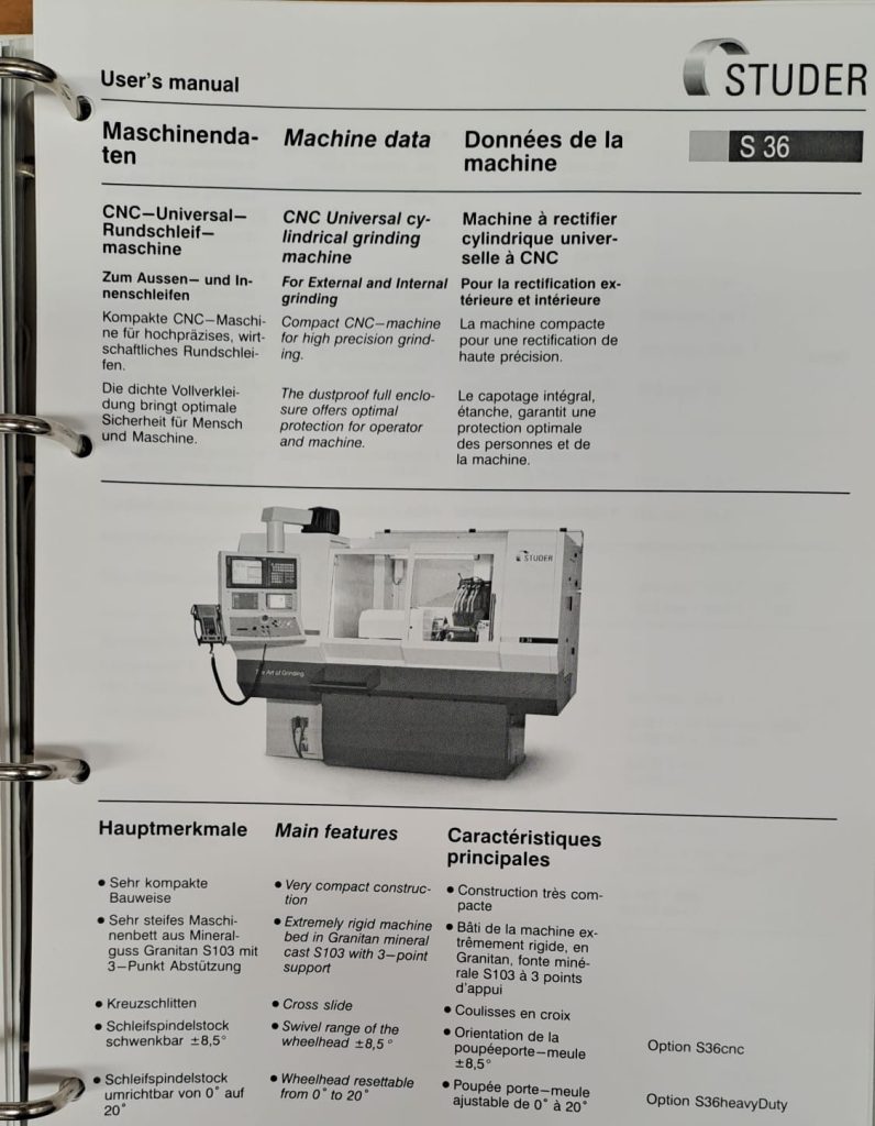 STUDER S36 CNC – Precizní bruska pro náročné 8 Studer S36 CNC 7